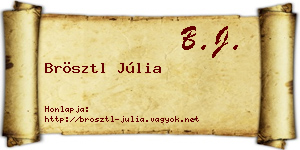 Brösztl Júlia névjegykártya